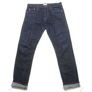 Unbranded Brand UB222 Tapered Fit Indigo Stretch Selvedge Jeans Mens (MP554)READ